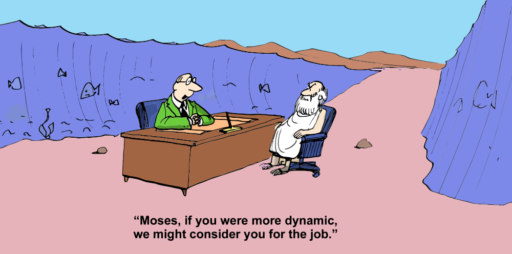 Moses at a job interview